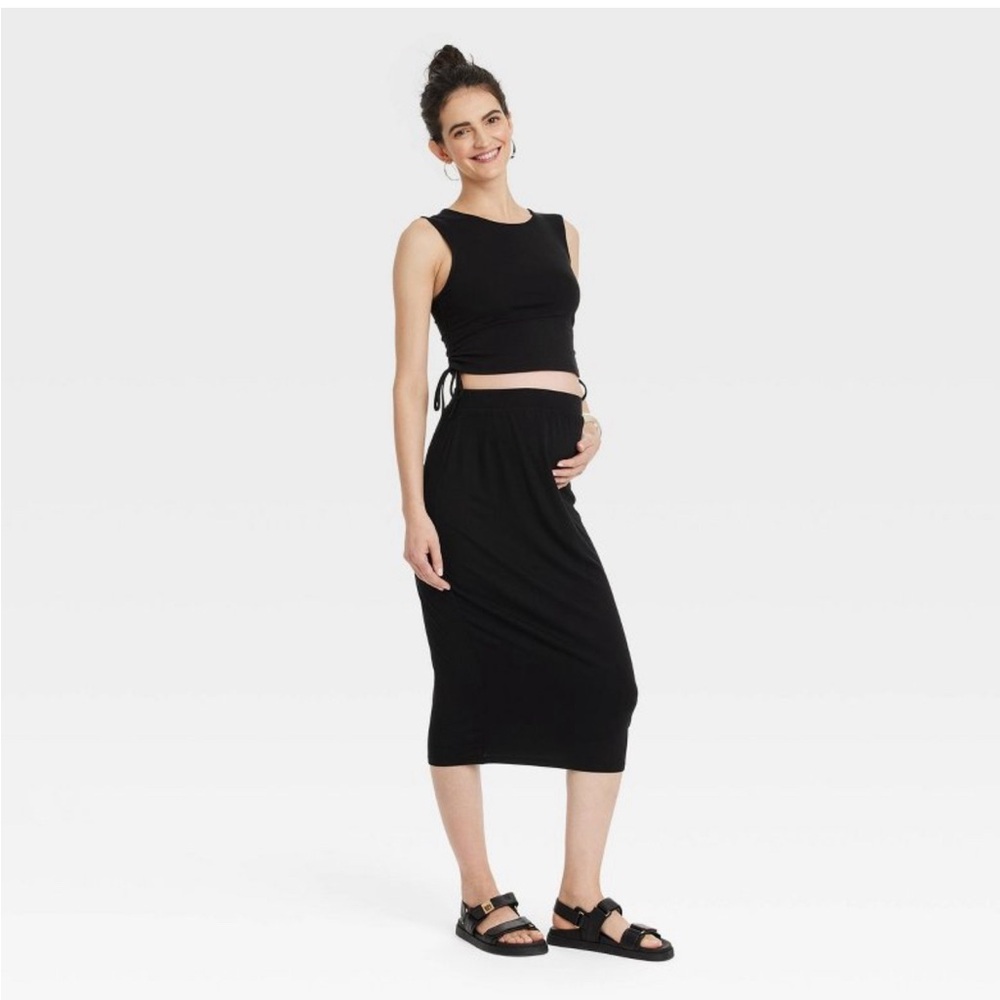 Sleeveless Maternity Matching Tank and Skirt Set